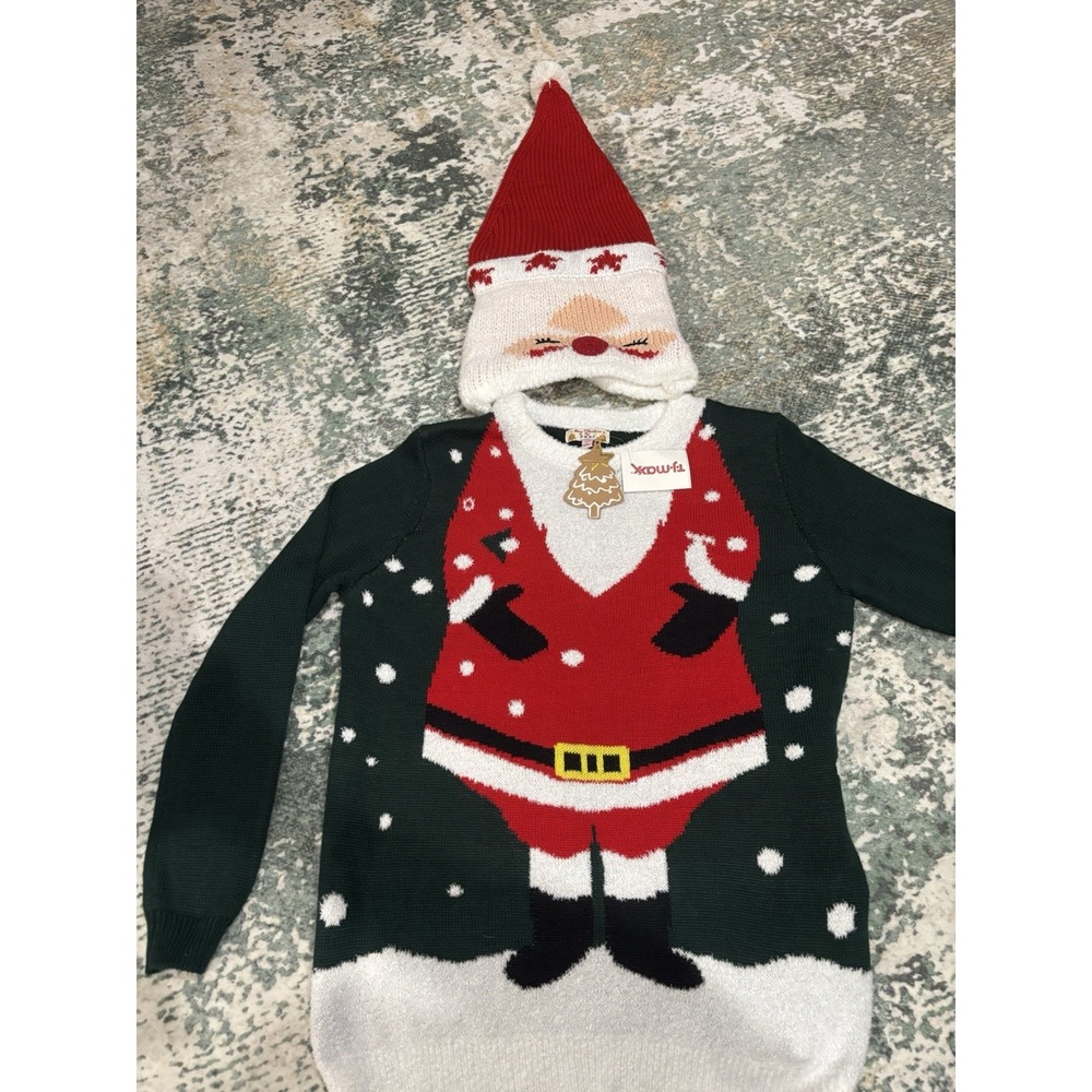 Merry Christmas by Poof New York size S Santa‎ sweater and hat